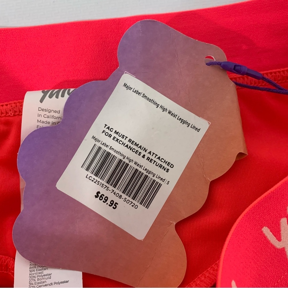 Yitty Major Label Smoothing High Waist Leggings in Neon Orange - Size Small - Picture 4 of 4